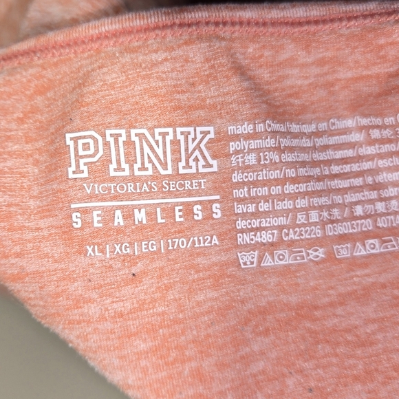 Victoria's Secret PINK SEAMLESS WORKOUT CROP TOP T SHIRT CREW Size XL *see pic - Picture 7 of 7